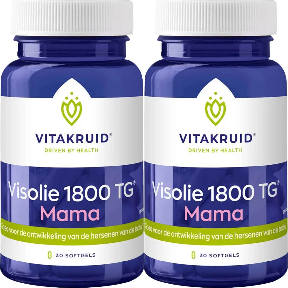 2x Vitakruid Visolie 1800 TG Mama 30 sofgels