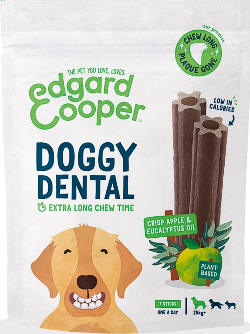 4x Edgard & Cooper Doggy Dental Sticks Appel - Eucalyptusolie