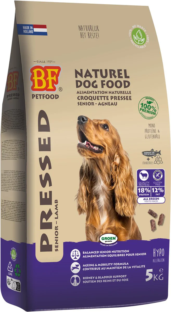 BF Petfood Geperst Hondenvoer Senior 5 kg