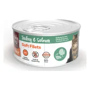 12x HobbyFirst Feline Blik Zachte Filets Kalkoen & Zalm 70 gr