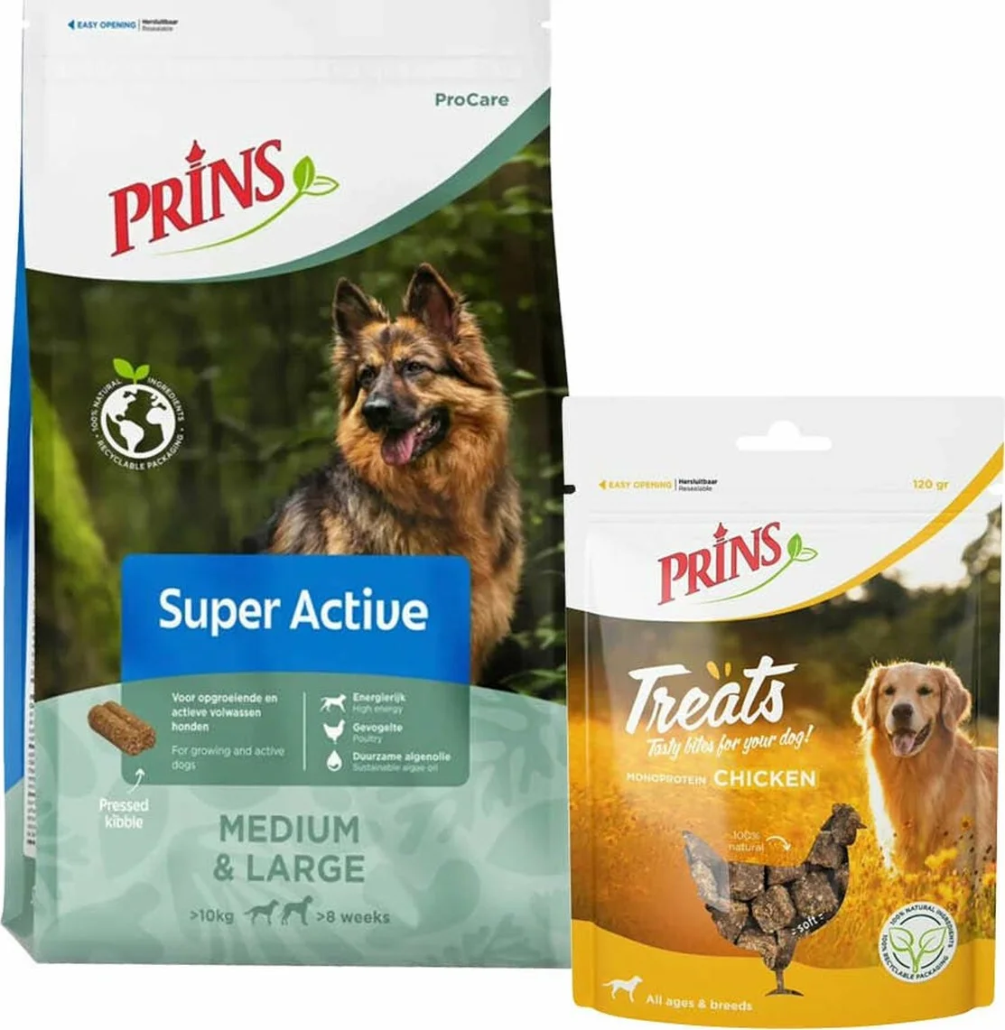 Prins ProCare Super Active 20 kg & Treats Chicken Pakket