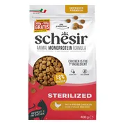 8x Schesir Monoproteïne Promo Kattenvoer Droog Sterilized Kip 400 gr