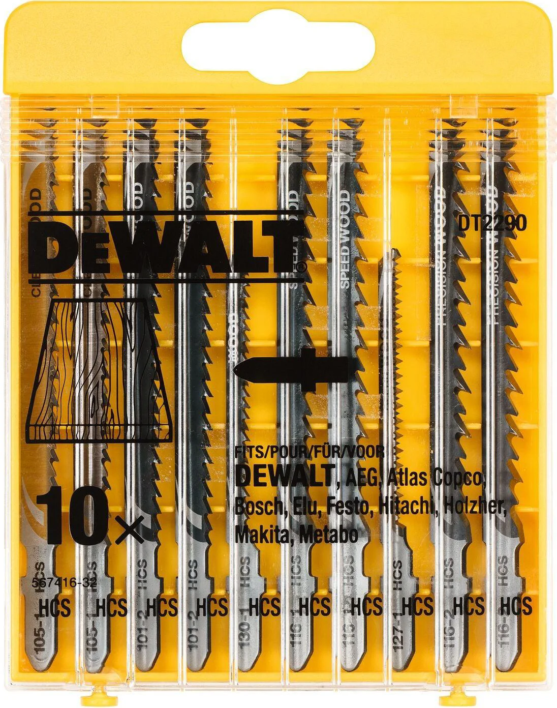 DeWALT DT2290 Decoupeerzaagbladenset voor hout 10-delig