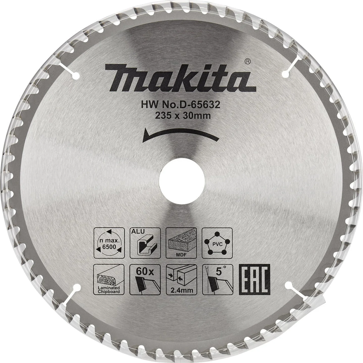 Makita Cirkelzaagblad Universeel | Ø 235mm Asgat 30mm 60T - D-65632