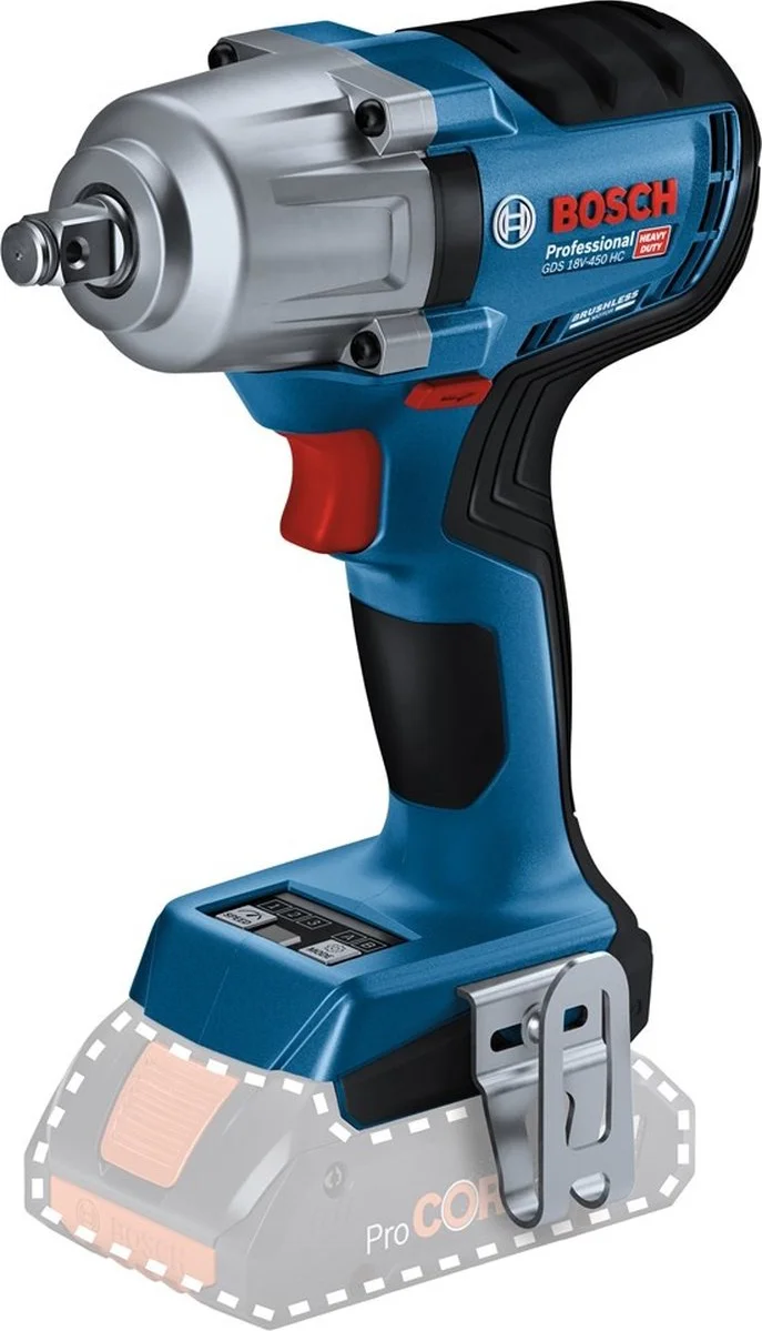 Bosch Professional GDS 18V-450 HC Accu slagmoersleutel 450Nm 1/2" frictiering 18V Basic Body in L-Boxx - 06019K4001