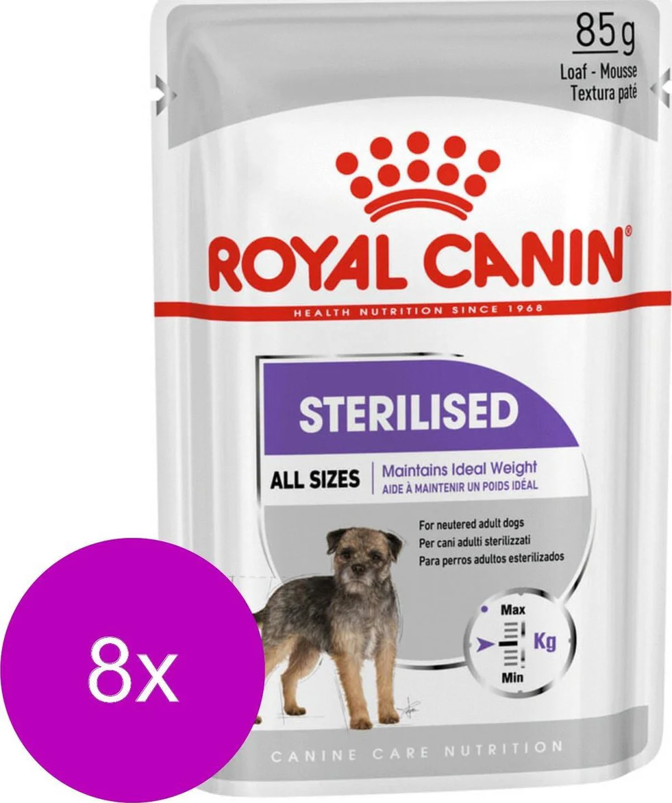 96x Royal Canin Sterilised Hondenvoer Nat 85 gr