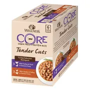 8x Wellness Core Kattenvoer Tender Cuts Selection 6-pack Kalkoen 6 x 85 gr