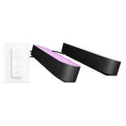 Philips Hue Play Lichtbalk White and Color Zwart 2-pack + Philips Hue draadloze Dimmer