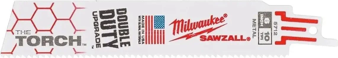 Milwaukee Heavy duty reciprozaagbladen voor metaal TORCH 150 x 10 Tpi - VE=25 - 48008712