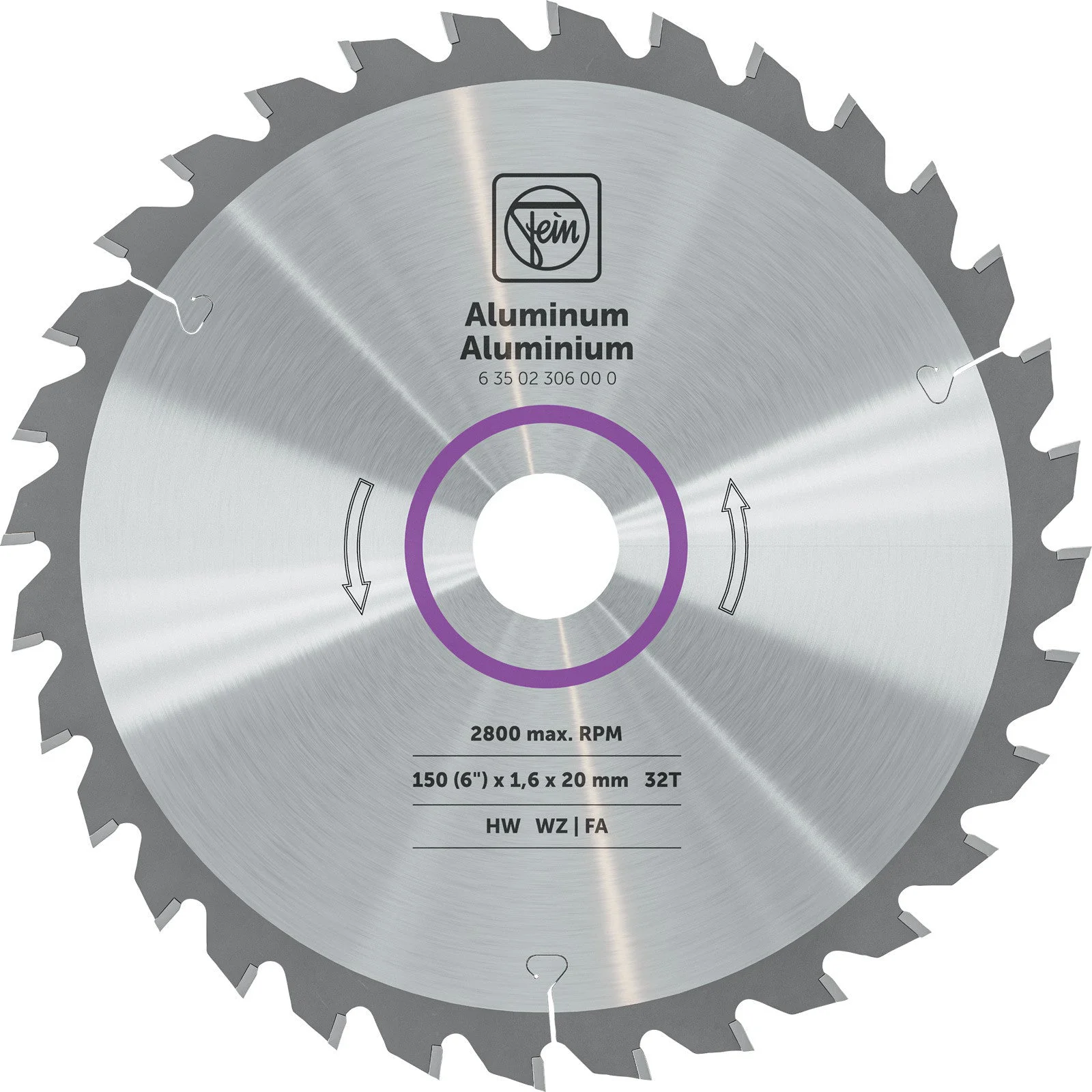 Fein Cirkelzaagblad Aluminium & Non-ferro | Premium | 150 x 1,6 x 20 mm | 32-tands - 63502306000