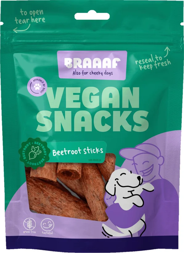 Braaaf Hondensnack Sticks Bieten 6 cm 80 gr