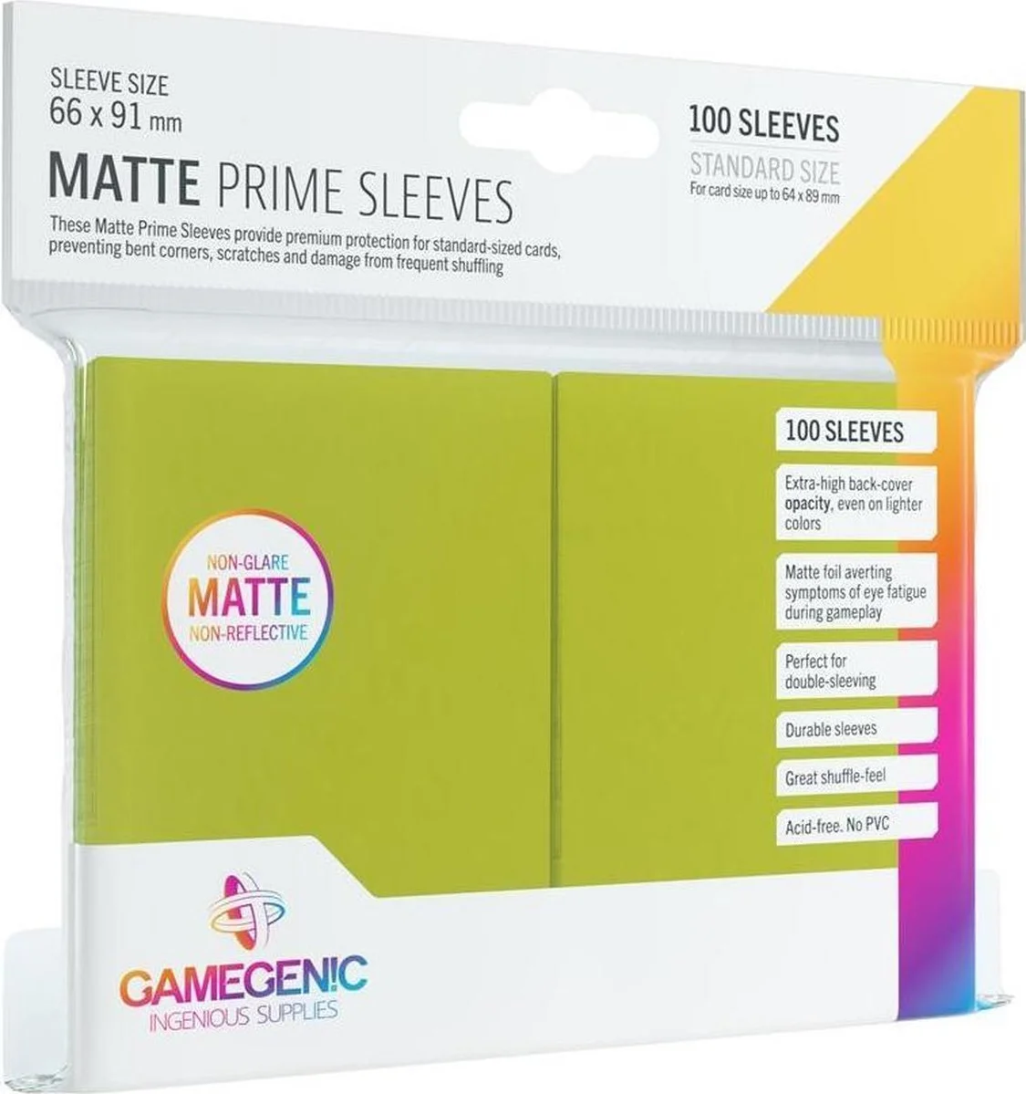 Gamegenic - Sleeves Matte Prime Lime (100 Sleeves)