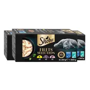 3x Sheba Kattenvoer Nat Filets Kip & Zalm in Saus Multipack 6x60 gr