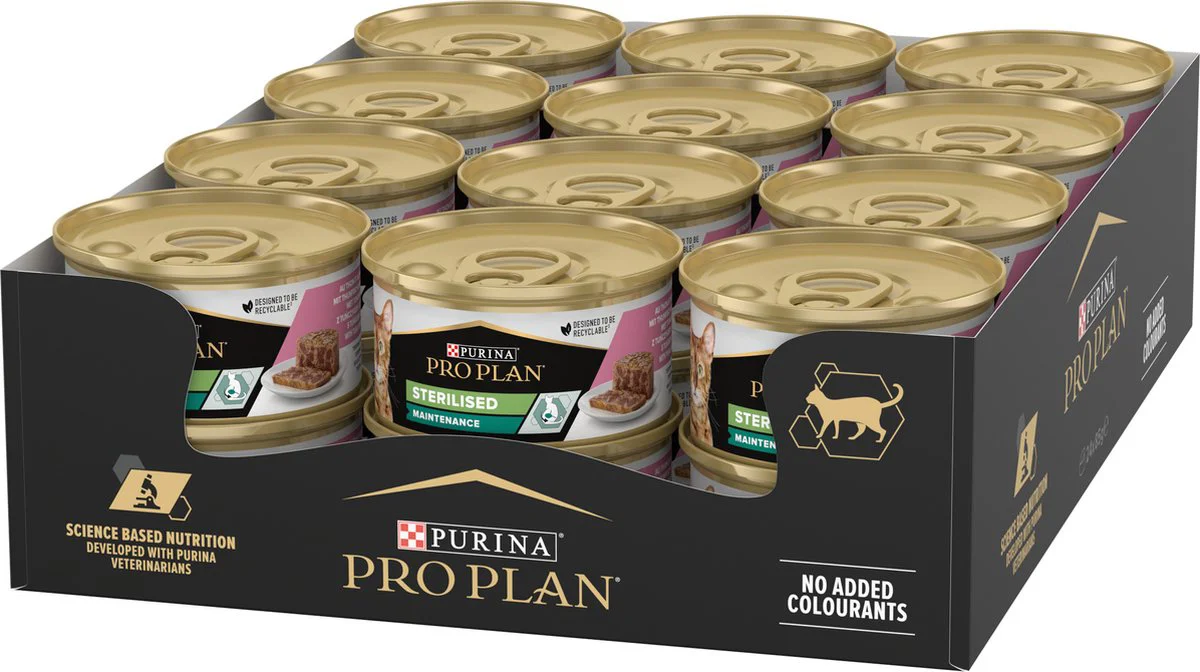 24x Pro Plan Kattenvoer Nat Paté Sterilised Zalm & Tonijn 85 gr