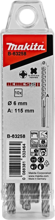 Makita B-63258 P4S:Sds-Plus Boor 6X110Mm 10St
