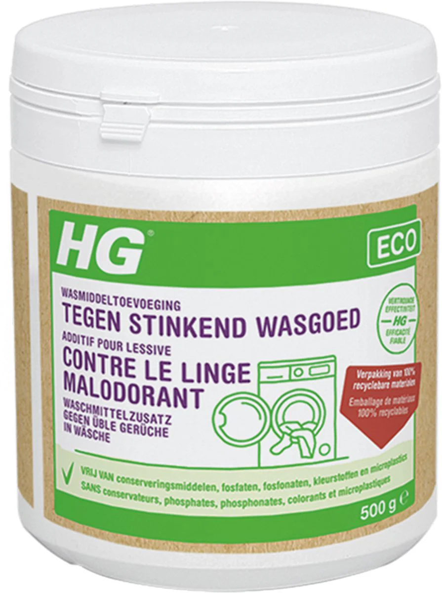 HG Eco Wasmiddeltoevoeging tegen Stinkend Wasgoed 500 gr