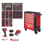 Milwaukee TOOLGUARD™ Gevulde stalen gereedschapswagen rood 78cm EU premium uitvoering 246-delig - 4932493817