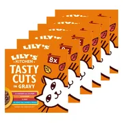 6x Lily's Kitchen Kattenvoer Nat Tasty Cuts in Saus Multipack 8x85 gr