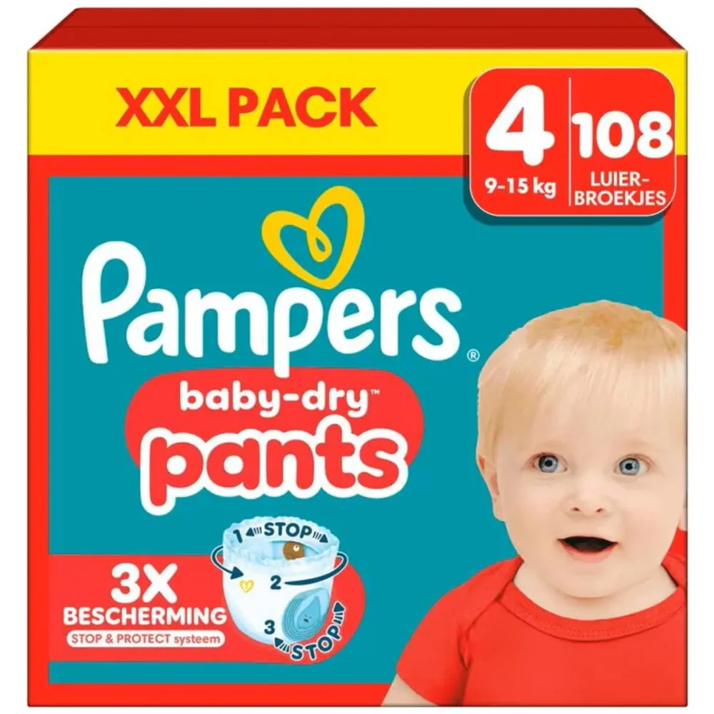 Pampers Baby Dry Luierbroekjes Maat 4 (9-15 kg) 108 stuks