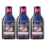 3x NIVEA 0% Residu Micellair Water Waterproof 400 ml