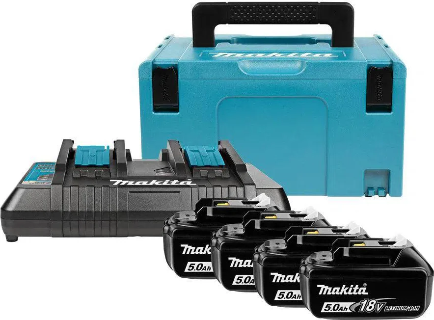 Makita Accu Starterset 18V DC18RD 4xBL1850B - 197626-8