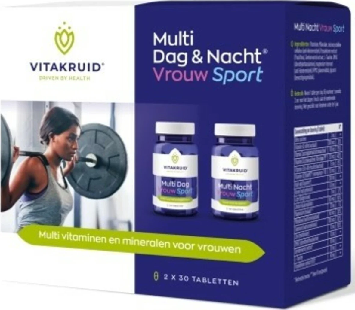 Vitakruid Multi Dag & Nacht Vrouw Sport 60 tabletten