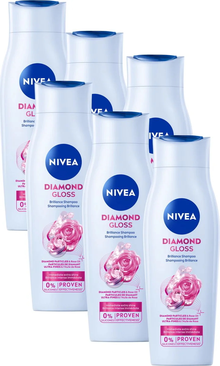 6x NIVEA Shampoo Diamond Gloss Care 250 ml