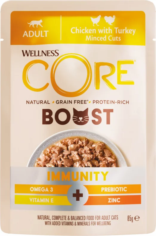 Wellness Core Kattenvoer Boost+ Immunity Kip & Kalkoen 85 gr