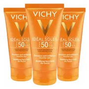 3x Vichy Capital Soleil Dry Touch Zonnebrand Creme Gezicht SPF50 50 ml