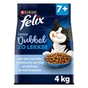 4x Felix Kattenvoer Droog Dubbel Zo Lekker Senior Kip & Kalkoen 4 kg
