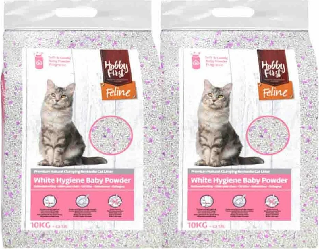 2x HobbyFirst Feline White Hygiëne Baby Powder 12 liter