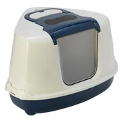 Moderna Hoek Kattenbak Flip Donkerblauw - Wit