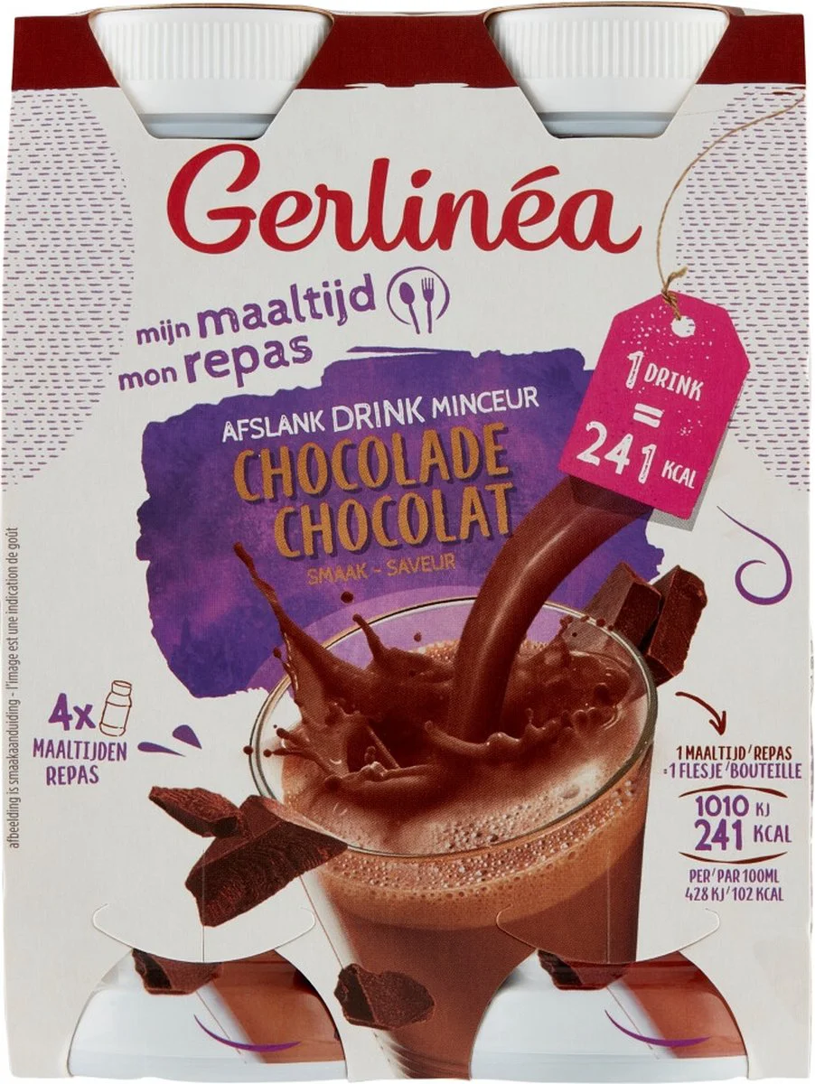 6x Gerlinea Mijn Maaltijd Afslank Drink Chocolade 4 x 236 ml