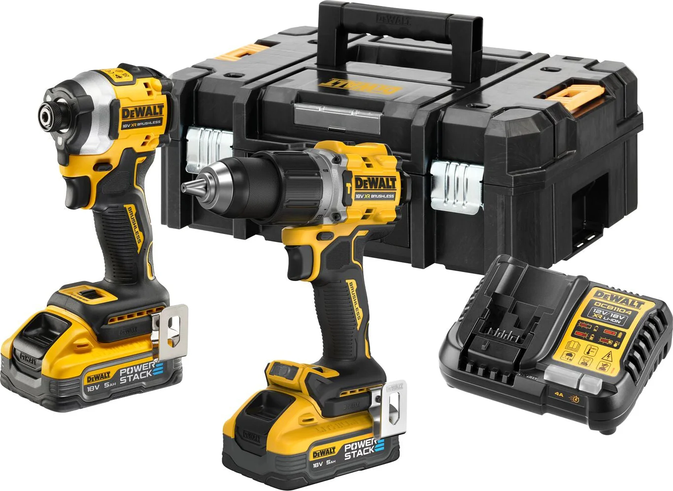 DeWALT DCK2050H2T Accu combiset 2-delig (DCD805 + DCF850) 18V XR 5.0Ah POWERSTACK in TSTAK