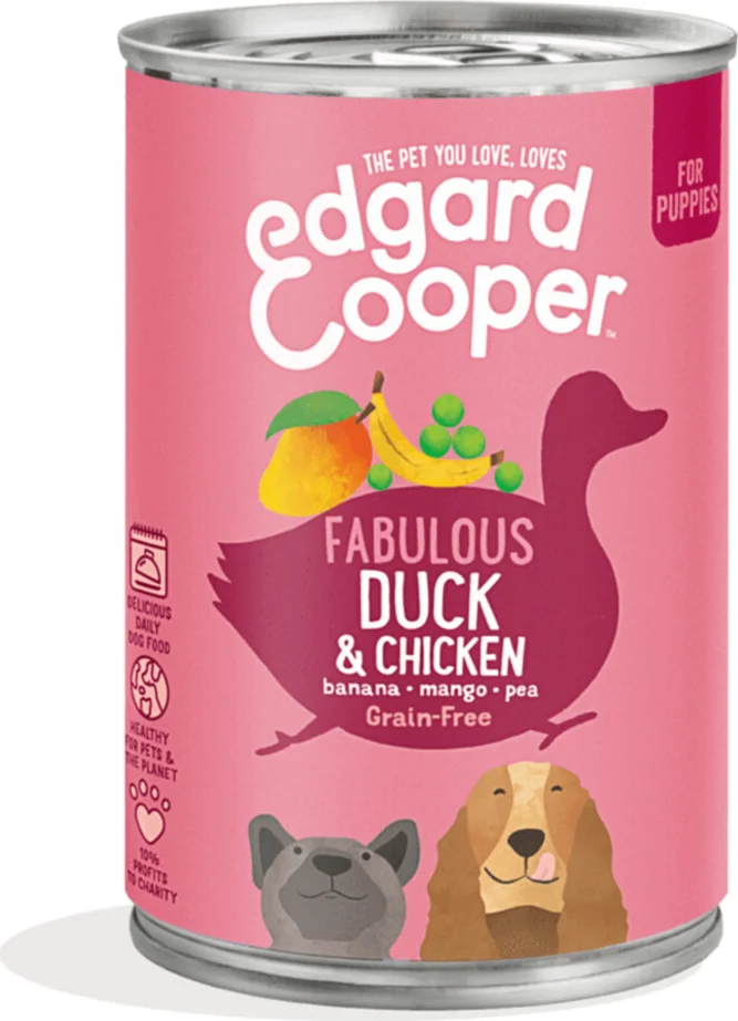 Edgard & Cooper Blik Vers Vlees Puppy Hondenvoer Eend - Kip 400 gr