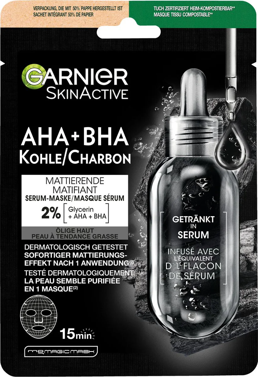 Garnier SkinActive Tissue Gezichtsmasker Pure Charcoal