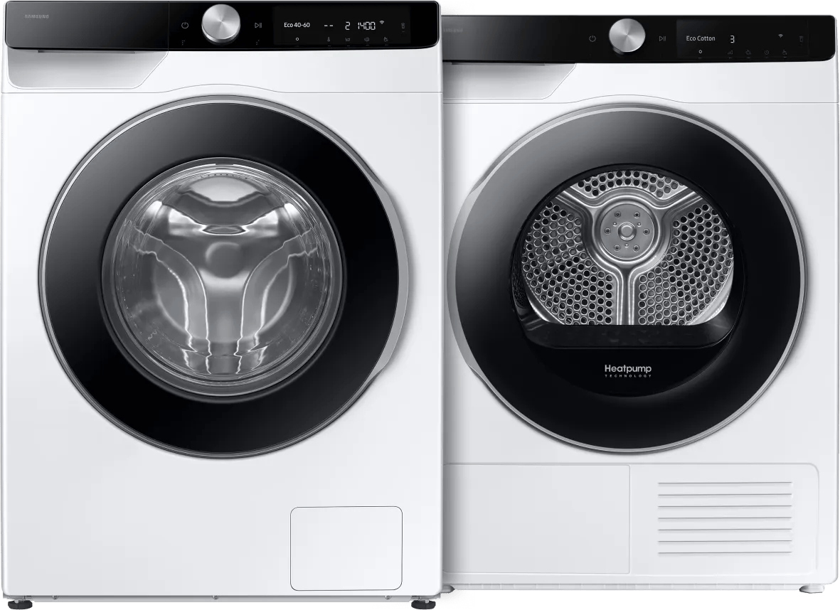 Samsung WW90DG6U85LK AI Wash + Samsung DV90DG6845LKU3 AI Dry