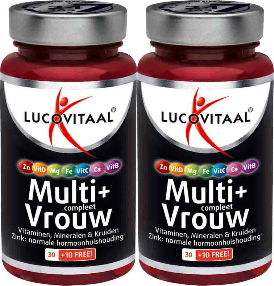 2x Lucovitaal Multi + Compleet Vrouw 40 tabletten
