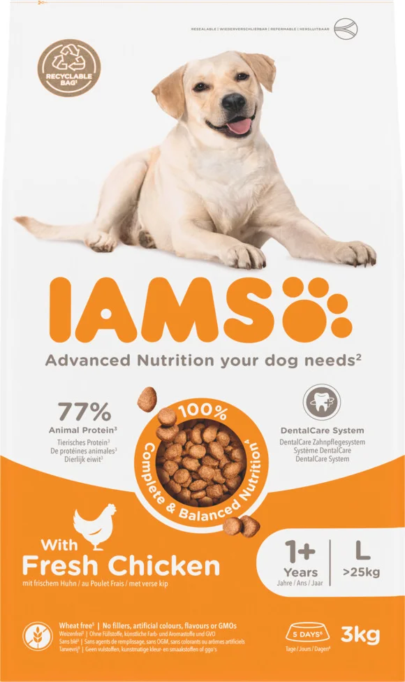 3x IAMS Dog Adult Large Kip 3 kg