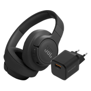 JBL Tune 770NC Zwart + BlueBuilt Quick Charge Oplader met Usb A Poort 18W Zwart