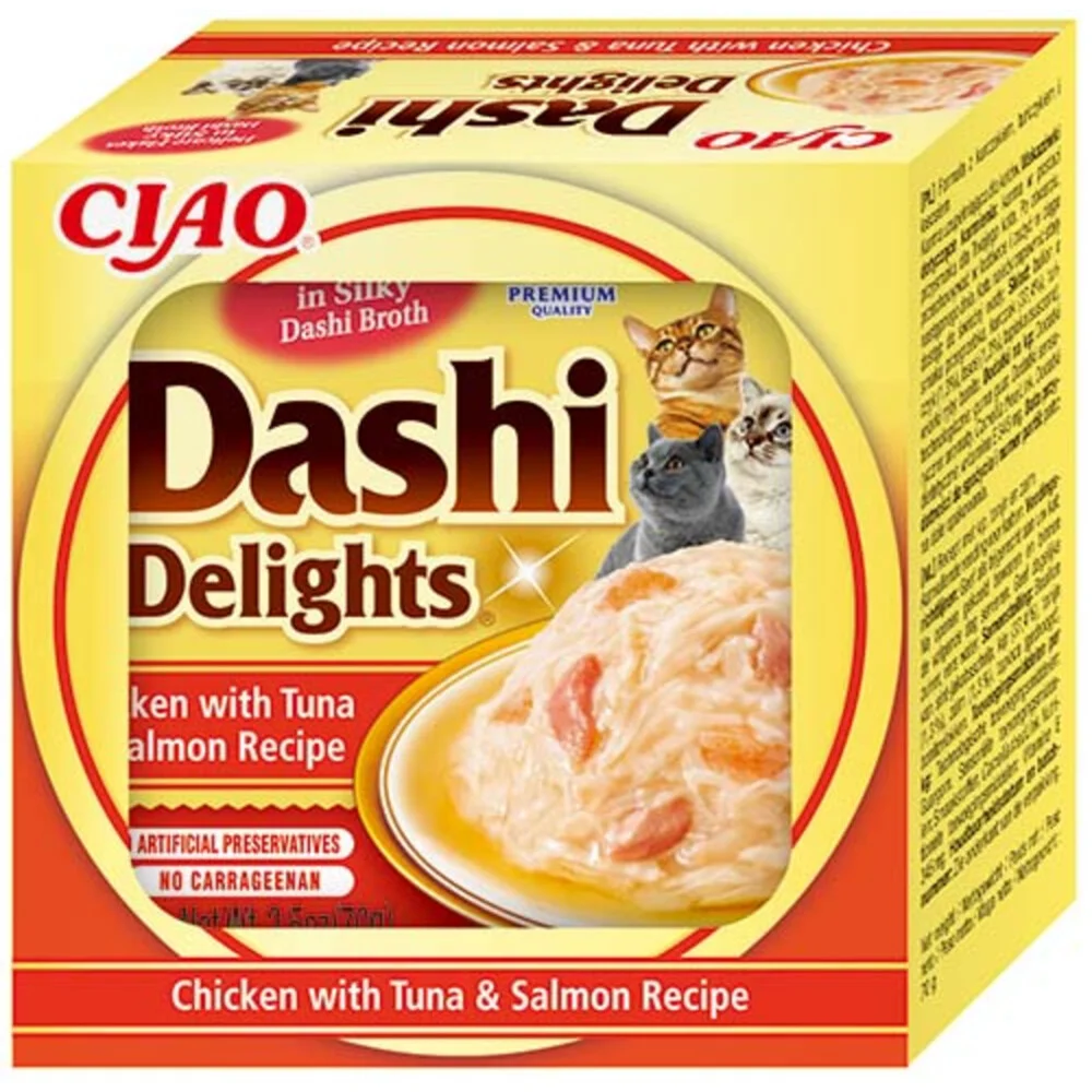 Ciao Dashi Delights Kattenvoer Nat Chicken & Tuna & Salmon 70 gr
