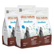 3x Almo Nature Kattenvoer Droog Sterilised Rund 400 gr
