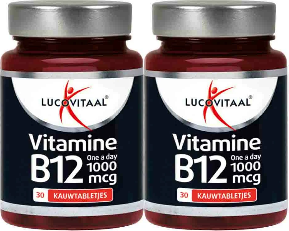 2x Lucovitaal Vitamine B12 1000mcg 30 kauwtabletten