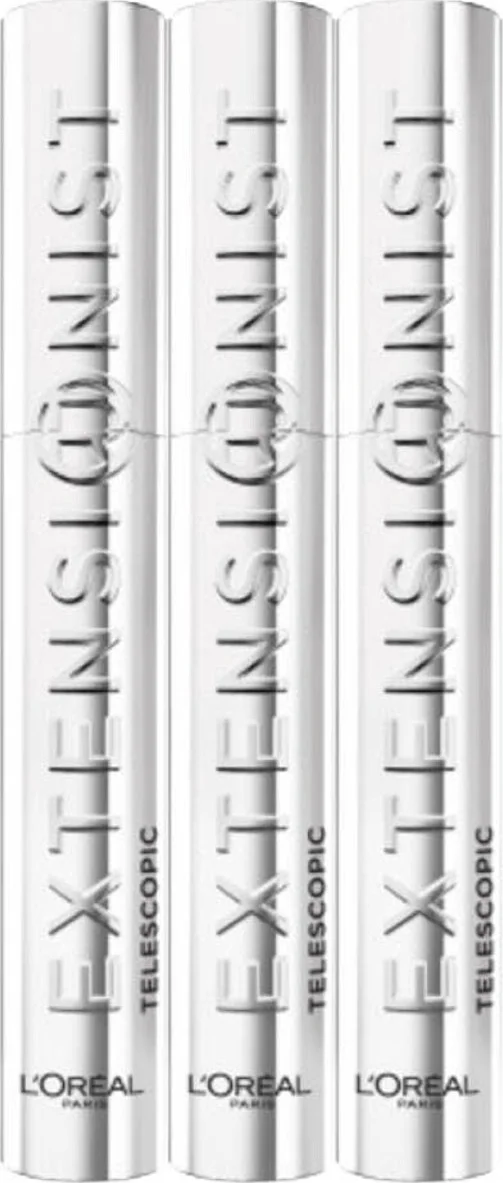 3x L'Oréal Mascara Extensionist Telescopic Washable Black 9,9 ml
