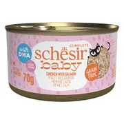 12x Schesir Baby Kitten Bouillon Kip & Zalm 70 gr