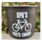 Emmer - 12 Liter- Met tekst: Opa's fiets poets emmer - mountainbike - wielrennen - e bike - Ebike - E-Bike - opa - kleur Roze - cadeauKado - Verjaardag - Feest - Feestje - Partij - Partijtje - Feesten - Poetsen Jarig - Feestelijk - Tuinieren - Tuin