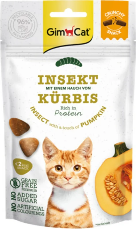 12x GimCat Crunchy Kattensnack Insect & Pompoen 50 gr