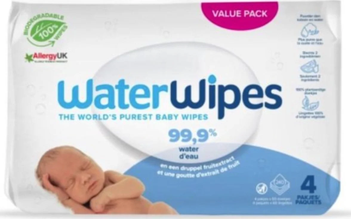Waterwipes - Billendoekjes BIO - 4x60 stuks