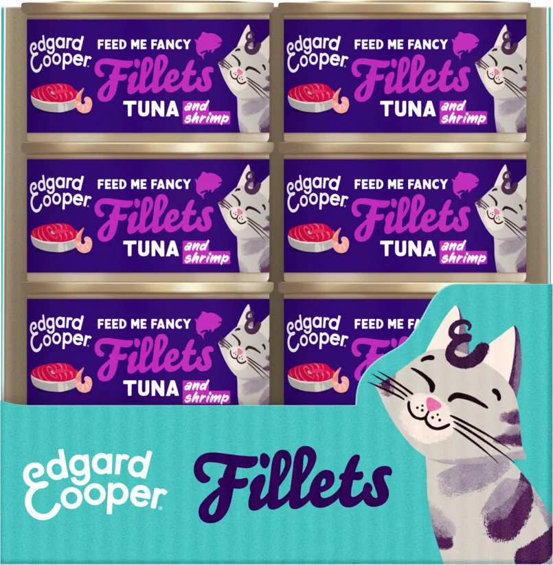 24x Edgard & Cooper Kattenvoer Fillets Tonijn - Garnaal 70 gr