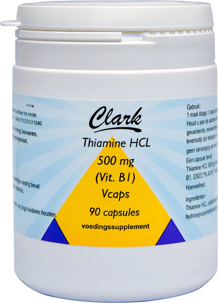 Clark Thiamine HCL Vitamine B1 500mg Capsules 90CP